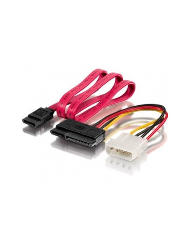 0,50 mt cavo di alimentazione SATA 15 + 7pin Bu- 4 pin + 7pin M / F