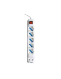 Multipresa con 5 prese universali a 45° + 2 USB 2,1A