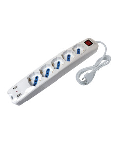 Multipresa con 5 prese universali a 45° + 2 USB 2,1A 2