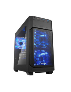 V1000 Window nero Micro-ATX Blue-Led