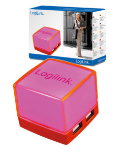 USB 2.0 hub, 4 ports, pink 2