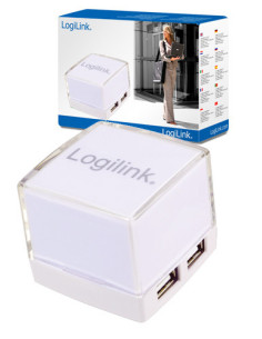 USB 2.0 HUB, 4-Port, illuminated, White 2
