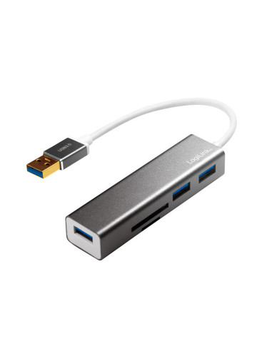 USB A 3.0, 3-port hub con card reader