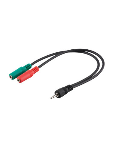 Adattatore Cuffie PC (Mic/Audio) con PS4, Xbox One, Smartphone,TabletConnettori Jack 3,5”: 2 fem(3poli) - 1  maschio(4poli)