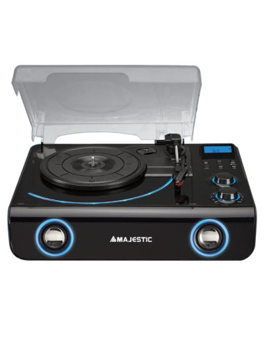 Giradischi 33-45-78 Giri 2x 2W RMS, Bluetooth 2.1, USB, FM, LCD, RCA, AUX