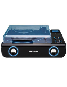 Giradischi 33-45-78 Giri 2x 2W RMS, Bluetooth 2.1, USB, FM, LCD, RCA, AUX 2
