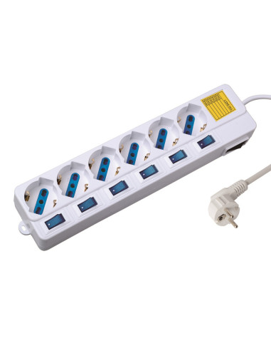 Power Strip 6-way with individual switches
