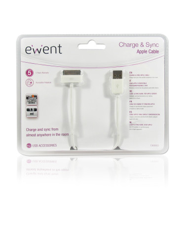 1,0 mt - Cavo 2,1A Apple Compatibile (iPad, iPhone, iPod) Dock 30 pin