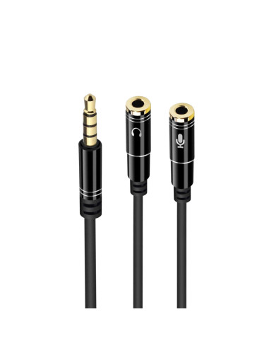 0,30 mt Cavo audio Jack 3.5 1xM-2xF Cuffie e Mic. in un solo jack