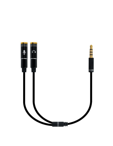 0,30 mt Cavo audio Jack 3.5 1xM-2xF Cuffie e Mic. in un solo jack