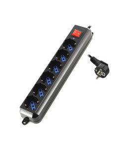 MULTIPRESA 6 POSTI CON PROTEZIONI E SPINA SCHUKO