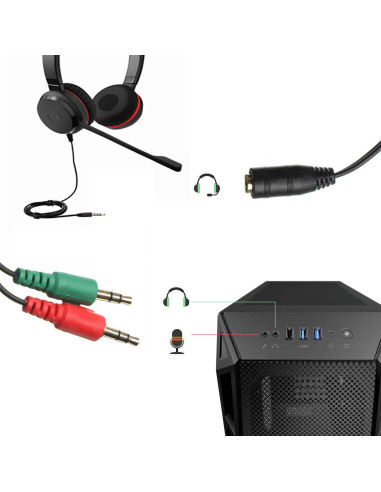 Adattatore per Cuffie Fem/3,5mm AUX 4pin Masc2x3,5mm AUX 3pin