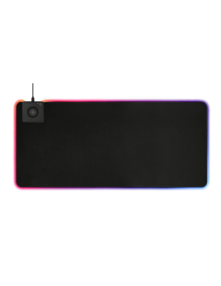Gaming Mousepad RGB XL (900x400)mm con Caricatore Wireless per Smartphone 10W Fast-Charge