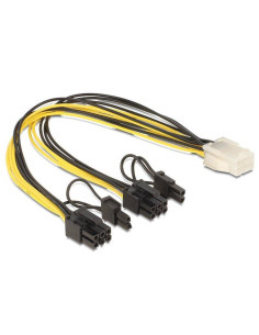 0,30cm Power Cable - PCI Express 6 pin F - 2x 6+2 pin M 2
