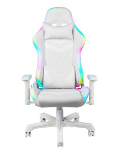 Gaming Chair White eco-pelle RGB con telecomando