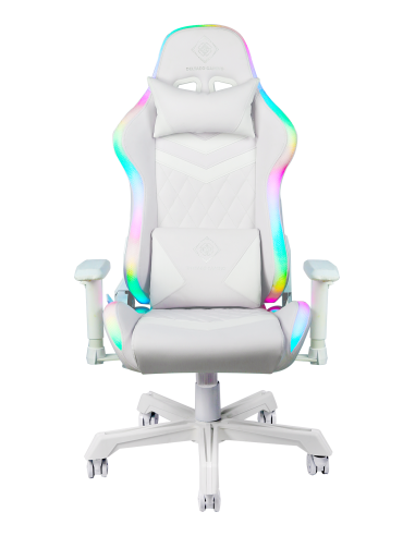 Gaming Chair White eco-pelle RGB con telecomando
