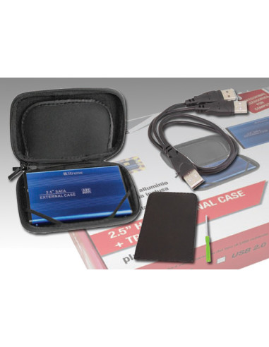 Storage Drive Enclosure 2.5" HDD  USB 3,0 + Travel Bag Black/Blue