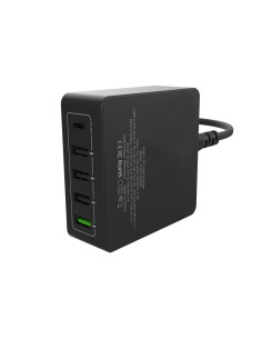 60W Alimentatore 5porte 1xUSB-C 4xUSB-A 2x3A 3x2.4A Smart IC 2