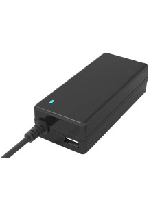65W Alimentatore Universale per Notebook con 12 connetto 1xUSB-A(5V1A) 100/240V AC 15/20V DC Nero
