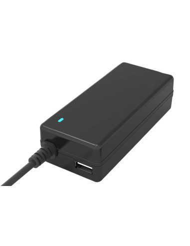 65W Alimentatore Universale per Notebook con 12 connetto 1xUSB-A(5V1A) 100/240V AC 15/20V DC Nero