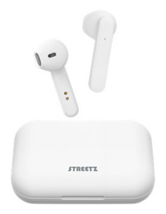 Earphones Bluetooth Stereo con Custodia di Ricarica, Semi-In-Ear, Matt White