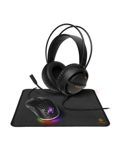 Gaming kit 3-in-1 headset, mouse, mousepad, black with LEDs