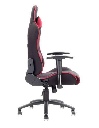 Gaming Chair PLAYCOM FM20 - Tessuto, Doppio Cuscino, Braccioli  Nero/Rosso