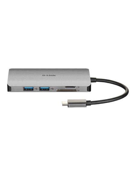 8-in-1 USB-C HDMI-4k LAN-RJ45-1Gb Card-Reader-SD-mSD Hub-USB A e C