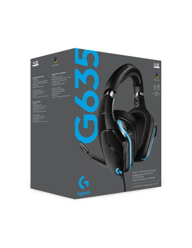 G G635 Headset Wired Head-band Gaming Black, Blue