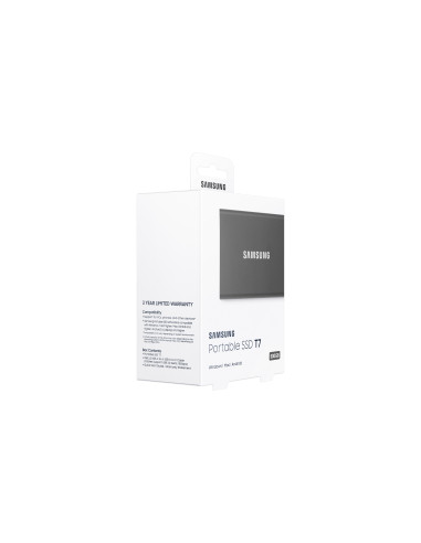 500GB Portable SSD T7 Grey, USB 3.2 Gen.2 (10Gbps), 1050 MB/sec/1000 MB/sec