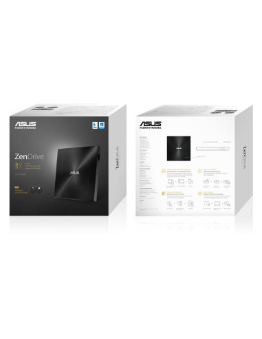 ZenDrive U9M optical disc drive DVD±RW Black USB-C