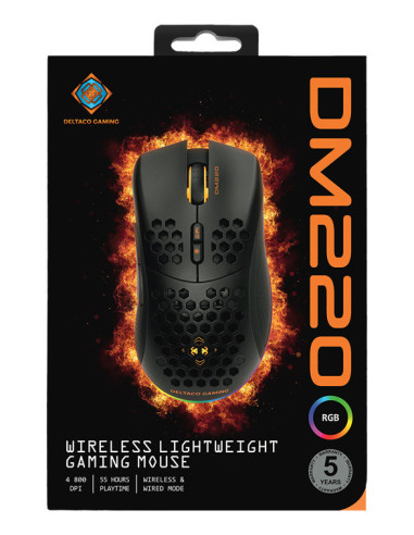 Gaming Mouse Right-hand RF Wireless + USB Type-A Optical 6400 DPI, Black RGB