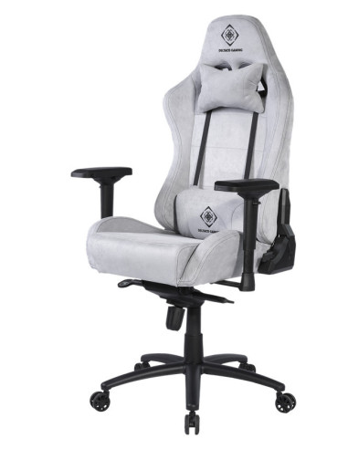 Gaming chair soft Alcantara light-grey DC440D ergonomica, doppio cuscinetto nuca-schiena