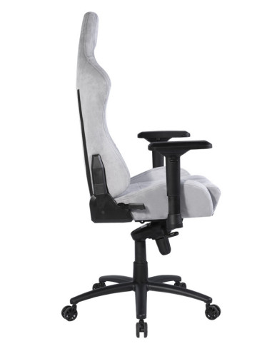 Gaming chair soft Alcantara light-grey DC440D ergonomica, doppio cuscinetto nuca-schiena