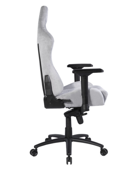 Gaming chair soft Alcantara light-grey DC440D ergonomica, doppio cuscinetto nuca-schiena