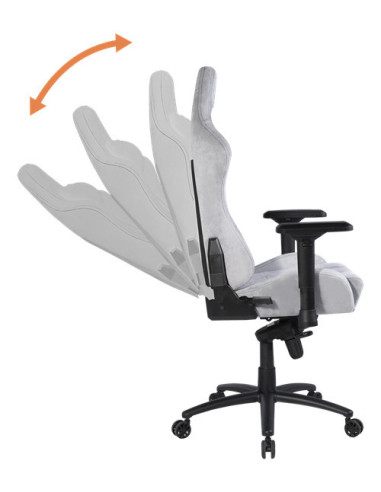 Gaming chair soft Alcantara light-grey DC440D ergonomica, doppio cuscinetto nuca-schiena