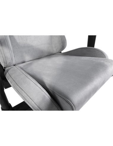 Gaming chair soft Alcantara light-grey DC440D ergonomica, doppio cuscinetto nuca-schiena