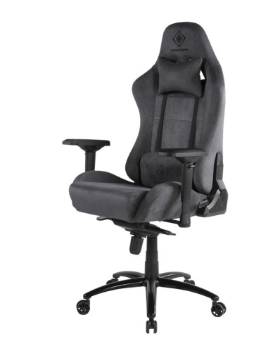 Gaming chair soft Alcantara dark-grey DC440D ergonomica, doppio cuscinetto nuca-schiena