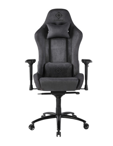 Gaming chair soft Alcantara dark-grey DC440D ergonomica, doppio cuscinetto nuca-schiena