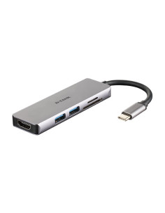 Notebook Dock/Port Replicator Wired USB 3.2 Gen 1 (3.1 Gen 1) Type-C Aluminium, Black  MicroSD (TransFlash), SD, SDHC 2xUSB 3.0