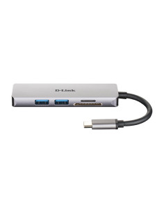 Notebook Dock/Port Replicator Wired USB 3.2 Gen 1 (3.1 Gen 1) Type-C Aluminium, Black  MicroSD (TransFlash), SD, SDHC 2xUSB 3.0 2