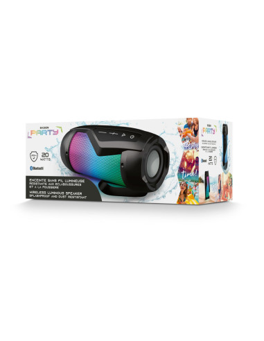Speaker Luminous Splashpoof (IP54)Bluetooth 5.0, dual pairing Bluetooth system,  Lights effects, power 20W, rechargeable batter