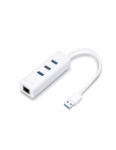 UE330 HUB USB 3.2 Gen Type-A White 3 USB-A 3.0 Ports 1 Gigabit Ethernet