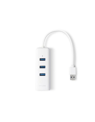 UE330 HUB USB 3.2 Gen Type-A White 3 USB-A 3.0 Ports 1 Gigabit Ethernet