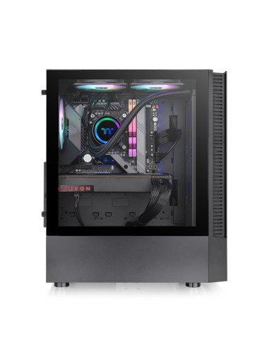 View 200 TG ARGB Midi Tower Black