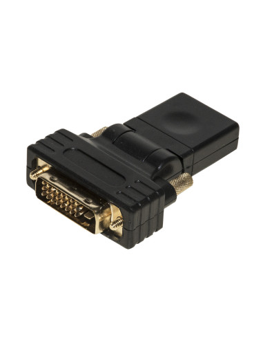 DVI (24+1) maschio - HDMI femmina, inclinabile e routabile, Nero