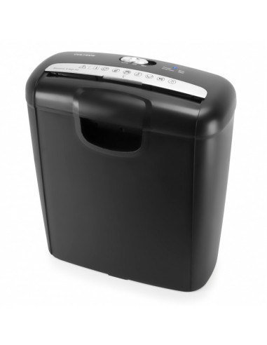 Distruggi Documenti con Taglio a Striscia 6Fogli, Cestino 10Lt, Black
