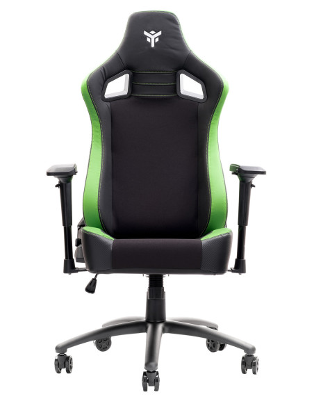 SCOUT PM30 Gaming Chair PVC e Tessuto Black/Greencon Poggiatesta, Cuscino Lombare, braccioli 4D