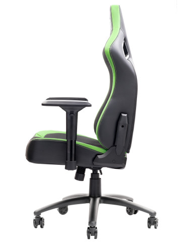 SCOUT PM30 Gaming Chair PVC e Tessuto Black/Greencon Poggiatesta, Cuscino Lombare, braccioli 4D