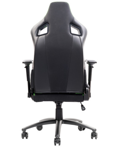 SCOUT PM30 Gaming Chair PVC e Tessuto Black/Greencon Poggiatesta, Cuscino Lombare, braccioli 4D